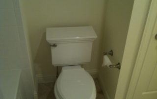 bathroom toilet with painted walls